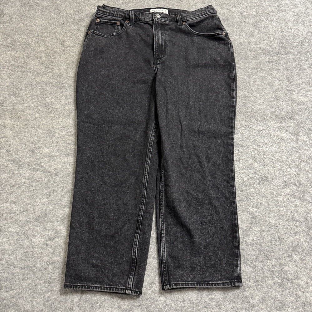 Abercrombie & Fitch Black Cropped Straight Jeans